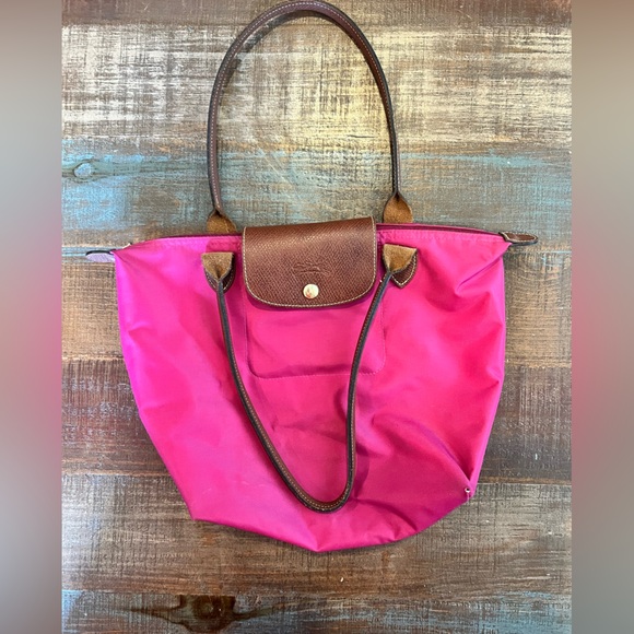Lonchamp Le Pliage small hot pink EUC - Picture 2 of 12